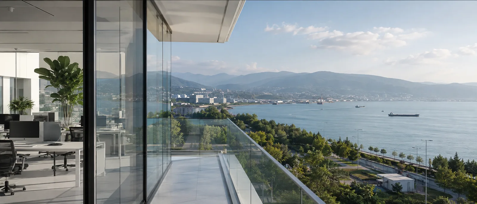 İzmit Körfezi’nin kıyı dokusundan ilham alan panoramik görünüm